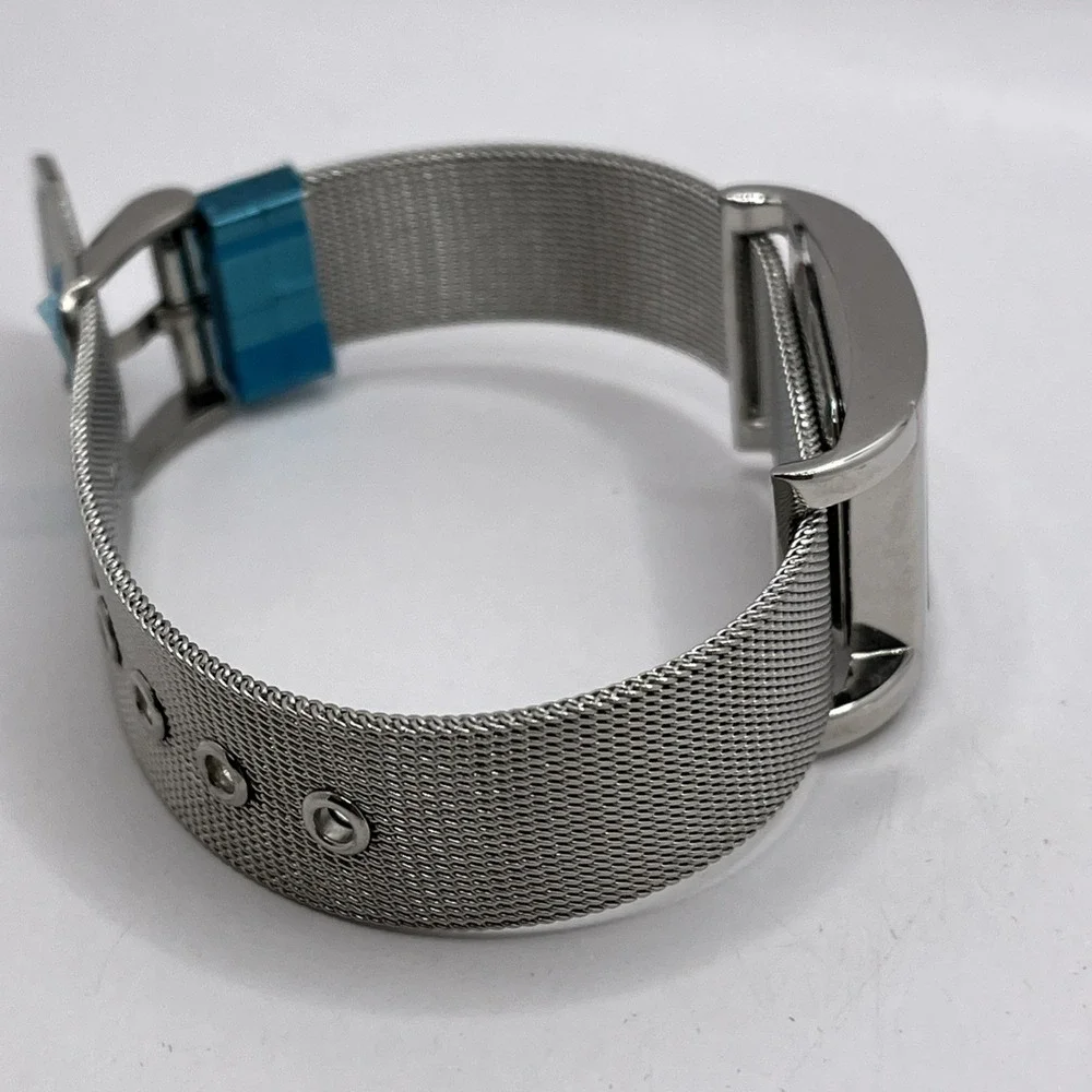 Kessaris Women's Watch MOP Dial Silver Stainless Steel Mesh Band-‎ New Battery